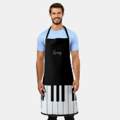 クラシックピアノパーソナライズされた鍵盤音楽愛好家 エプロン (着用した状態)