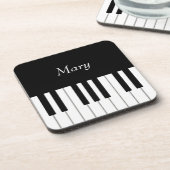 クラシックピアノ鍵盤パーソナライズされた音楽 コースター (左側)