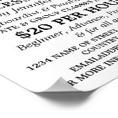 クラシックピアノ、キーボード、ピアノのレッスン ポスター (角)