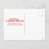 クラシックピエレガントネコーンホリー緑1枚フォト シーズンポストカード (裏面)