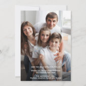 クラシックピクレボールサンタグリーンクリスマスフォト シーズンカード (裏面)