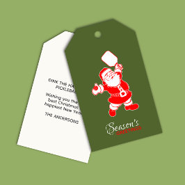 クラシックピクレボールサンタグリーンクリスマス ギフトタグ