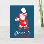 クラシックピクレボールサンタブルークリスマスフォト シーズンカード (正面)