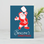 クラシックピクレボールサンタブルークリスマスフォト シーズンカード (スタンド正面)