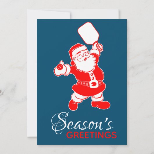 クラシックピクレボールサンタブルークリスマス シーズンカード (正面)