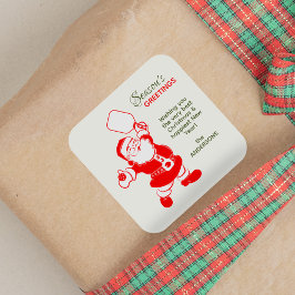 クラシックピクレボールサンタホワイトクリスマス スクエアシール