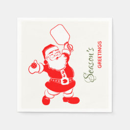 クラシックピクレボールサンタホワイトクリスマス スタンダードカクテルナプキン