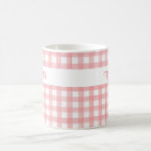 クラシックピンクとホワイトジンガムのプライドパーソナライズされた コーヒーマグカップ (中央)