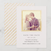 クラシックピンクと金ゴールドのフレーム写真の日付を保存 セーブザデート (正面/裏面)