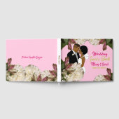 クラシックピンクのアフリカ系ア結婚メリカ ゲストブック (全面)