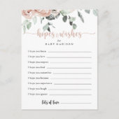 クラシックピンクのバラ赤ちゃんシャワー希望カード ポストカード (正面)