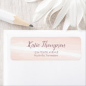 クラシックピンクの水の色のスプラッシュ ラベル (インサイチュ)