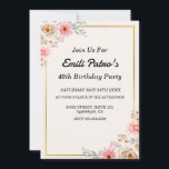 クラシックピンクの花40th Birthday招待状 招待状<br><div class="desc">祝スタイルの節目のエレガント招待状は40歳の誕生日を迎えクラシックたピンクの花の。繊細なピンクの開花が招待状の間に重なり、洗練と女性らしさのtouchを加える。時代を超越したデザインは、大事な行事の本質を捉え、友人や愛する人々を40年の人生の楽しいお祝いに参加させる。洗練された美学と繊細な魅力で、愛と笑い、そして大切な思い出に満ちた思い出の誕生会に最適なトーンを設定する。</div>
