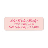 クラシックピンクオンピンク差出人住所 ラベル (正面)