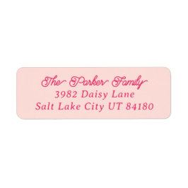 クラシックピンクオンピンク差出人住所 ラベル