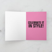 クラシックピンクカー誕生日カード カード (内部)