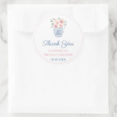 クラシックピンクガーデンバラブライダルシャワーありがとう ラウンドシール (バッグ)