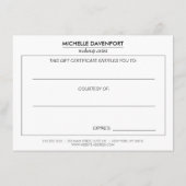 クラシックピンクグリッターサロンギフト券 (裏面)