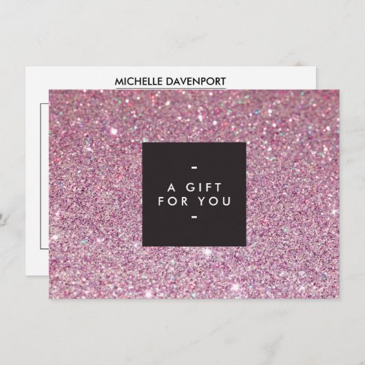 クラシックピンクグリッターサロンギフト券 (正面/裏面)