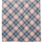 クラシックピンクグレープレイドギンガムタータンチェックパターン シャワーカーテン (正面)