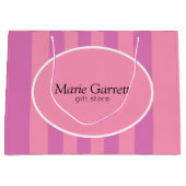 クラシックピンクストライプカスタム ラージペーパーバッグ (正面)