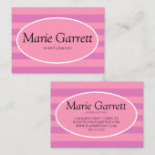 クラシックピンクストライプビジネスカード 名刺 (正面/裏面)