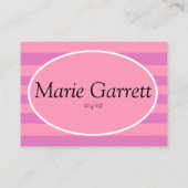 クラシックピンクストライプビジネス 予約カード (裏面)