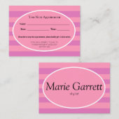 クラシックピンクストライプビジネス 予約カード (正面/裏面)