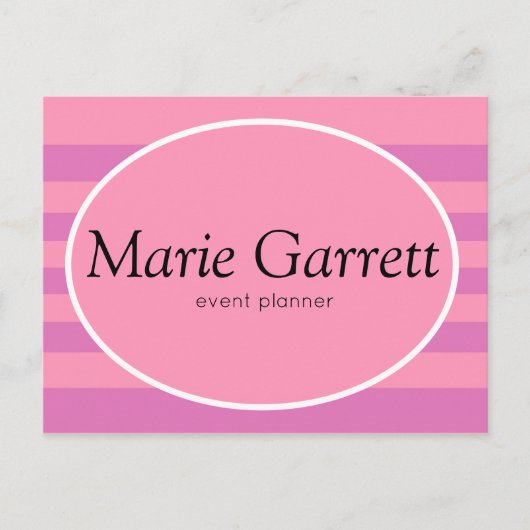 クラシックピンクストライプマーケティング シーズンポストカード (正面)