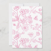 クラシックピンクチノワセ結婚リーフローラ 招待状 (裏面)