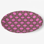 クラシックピンクデザインバレンタインデー ペーパープレート (アングル)