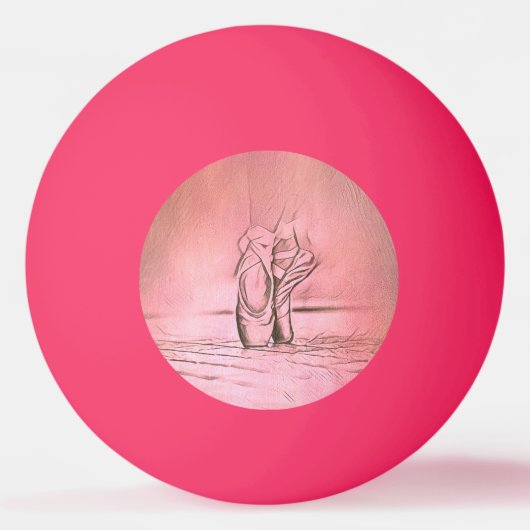 クラシックピンクバエレガントレリーナ足 卓球ボール (正面)