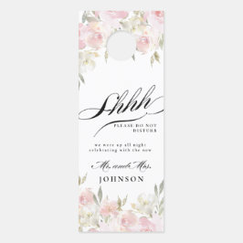 クラシックピンクフローラ結婚の歓迎/応答不可 ドアノブサイン