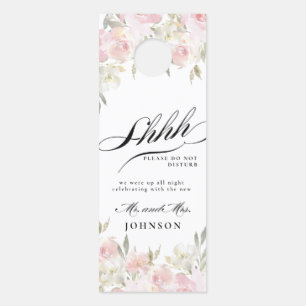 クラシックピンクフローラ結婚の歓迎/応答不可 ドアノブサイン