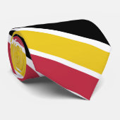 クラシックピンクブラックイエローアングルストライプパターン ネクタイ (ロール)