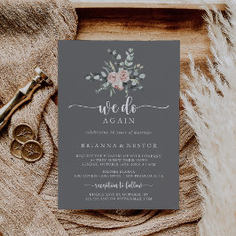 クラシックピンクローズグレー我々は再び誓いを立てる 招待状