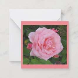 クラシックピンクローズフラットノートカード ノートカード