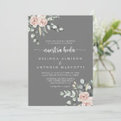 クラシックピンクローズフローラグレーヌエストラボーダ 招待状 (スタンド正面)