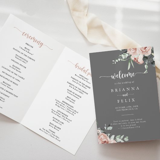 クラシックピンクローズフローラグレーフォールディング プログラム