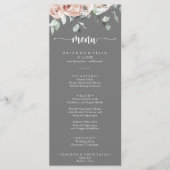 クラシックピンクローズフローラグ結婚レーズディナー メニュー (正面)