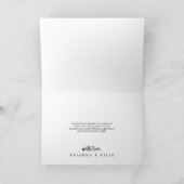 クラシックピンクローズフローラ折り畳み結婚グラシアス サンキューカード (内部)