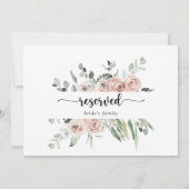 クラシックピンクローズフローラ結婚の予約看板 (裏面)