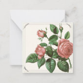 クラシックピンクローズブーケ ノートカード (正面)