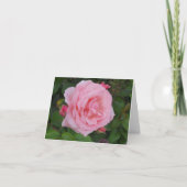 クラシックピンクローズ空白の折り畳みノートカード サンキューカード (正面)