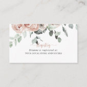 クラシックピンクローズ結婚フローラのギフト登録 エンクロージャーカード (正面)