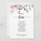 クラシックピンクローズ表第1座席表 招待状 (正面)