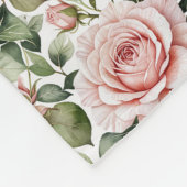 クラシックピンクローズ&セージ離れズ フリースブランケット (角)