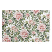 クラシックピンクローズ&セージ離れズ 枕カバー (裏面)