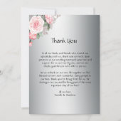 クラシックピンクローゼオンシルバ結婚ーズ サンキューカード (正面)