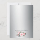 クラシックピンクローゼオンシルバ結婚ーズ サンキューカード (裏面)